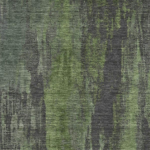 HomeRoots 9' X 12' Olive Green Charcoal Gray Abstract Area Rug - Washable, UV Protected & Pet Friendly Design! 695995
