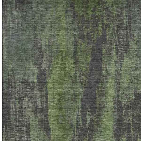 HomeRoots 10' Olive Green Charcoal Gray Abstract Washable Area Rug - Stylish, Durable, UV Protected Design! 695996
