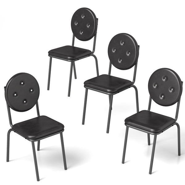 English Elm 4-piece Faux Leather Counter Stools Waterproof Upholstered Metal Frame Kitchen Set D665099243