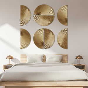JLA Home Madison Park - Half-moon Modern 2-Piece Metal Wall Art Set — Gold Leaf Textured Half-Moons for Versatile Display MP95B-0319
