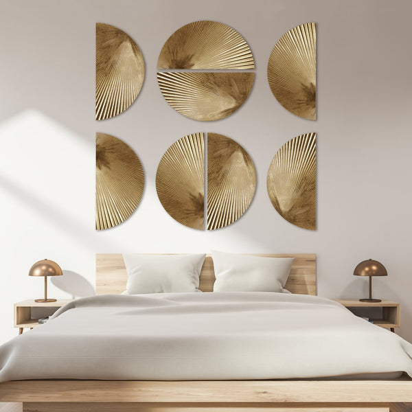 JLA Home Madison Park - Half-moon Modern 2-Piece Metal Wall Art Set — Gold Leaf Textured Half-Moons for Versatile Display MP95B-0319