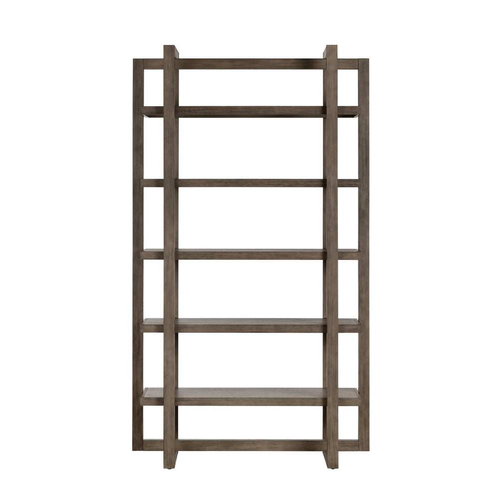 Crestview Collection Transitional Etagere Bookcase: Stylish Brown Storage Solution With 5 Shelves For Modern Living Spaces Brown Solid Wood Cvfdr1209