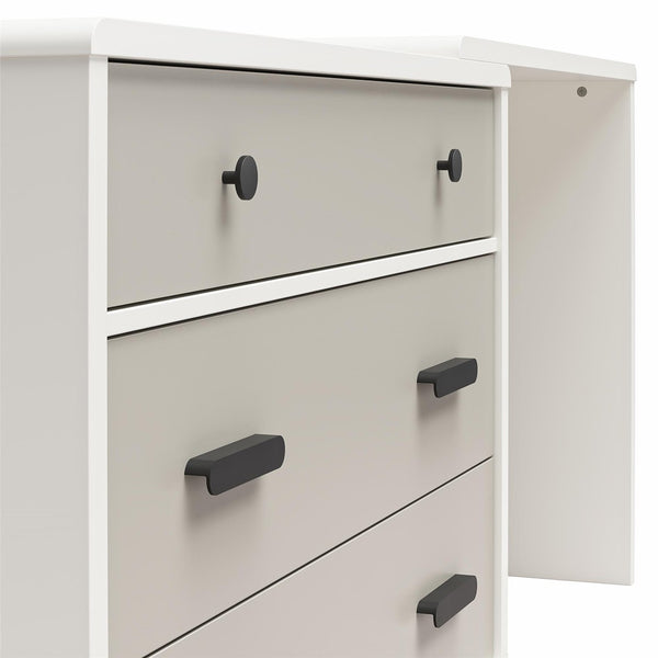 English Elm Valencia 3 Drawer Dresser Desk with Matte Black Hardware for Modern Bedroom Storage B2733S00010