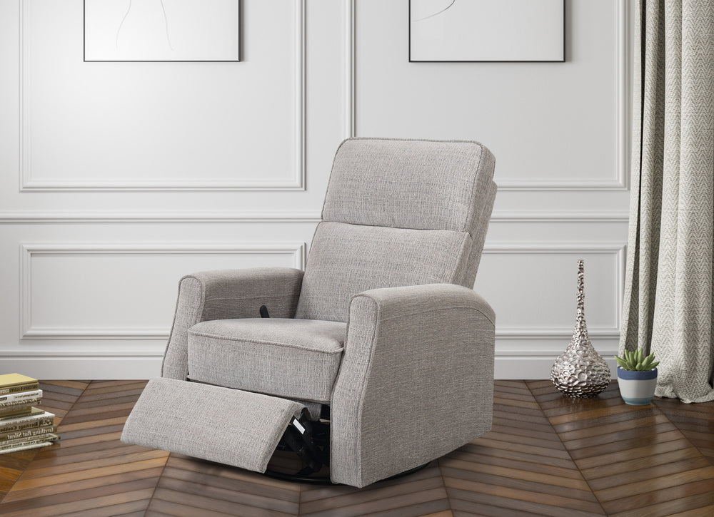 English Elm Wallace & Bay - Tan Swivel Gliding Recliner — Wheat Transitional Accent Chair, Easy-Care Engineered Wood Comfort, 30"W B2709P212441