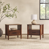 20" Spindle Leg Nightstand - Set of 2 Walnut SPNB4CWT-2PK Walker Edison