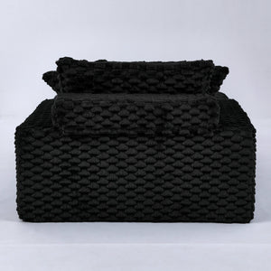 English Elm 51 Compact Comfort Sofa with Turtle Fleece, Sponge Support, Two Pillows, 400lb Capacity for Small Spaces Black W3371P326399