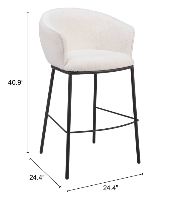 Essen Barstool Ivory 109808 Zuo Modern