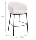 Essen Barstool Ivory 109808 Zuo Modern