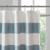 Madison Park Spa Waffle Transitional Shower Curtain with 3M Treatment MP70-4159 Blue