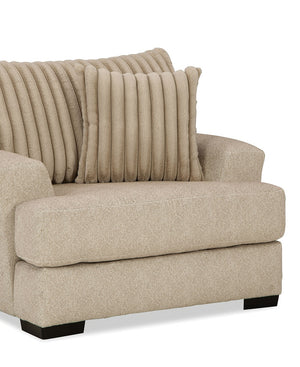 English Elm Transitional Marsicano Chair with Tight Back, Wide Track Arms, Deep Seating & High-Density Foam Support Light Brown 49 L x 40 W x 31 H B2741P380819