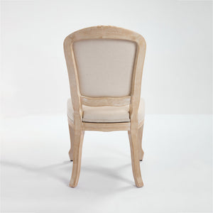 English Elm French Country Dining Chairs Set Of 2 - Stylish Upholstered Design, Fan-Back Comfort For Any Space W3426P324536