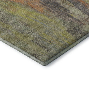 HomeRoots 9' X 12' Vibrant Abstract Area Rug in Orange, Teal & Gold - Durable, Washable & UV Protected Design 696001