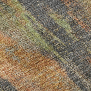HomeRoots 9' X 12' Vibrant Abstract Area Rug in Orange, Teal & Gold - Durable, Washable & UV Protected Design 696001