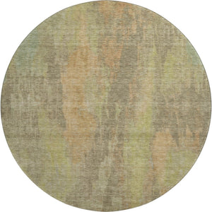 HomeRoots 8' Washable Round Rug in Taupe, Copper & Brown - Abstract Design with UV Protection for Any Space 696005