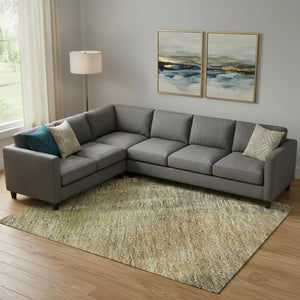 HomeRoots 9' X 12' Taupe Copper Brown Area Rug - Modern Abstract, Washable, UV Protected for Busy Homes 696007