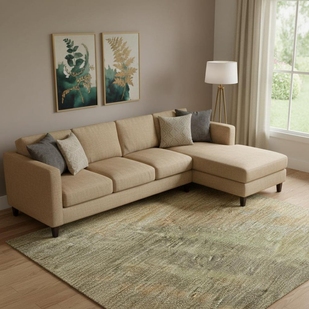 HomeRoots 10' X 14' Taupe Copper & Brown Abstract Area Rug – Washable, UV-Protected, Durable & Stylish Decor 696008