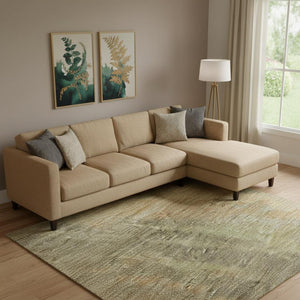 HomeRoots 10' X 14' Taupe Copper & Brown Abstract Area Rug – Washable, UV-Protected, Durable & Stylish Decor 696008