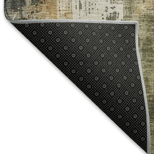 HomeRoots 8' Olive Green Copper Abstract Washable Round Rug with UV Protection - Stylish & Durable Design! 696017