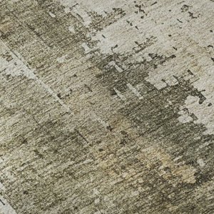 HomeRoots 9' X 12' Olive Green Abstract Washable Area Rug with UV Protection - Stylish, Durable & Practical! 696019