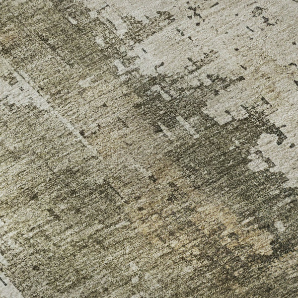 HomeRoots 9' X 12' Olive Green Abstract Washable Area Rug with UV Protection - Stylish, Durable & Practical! 696019