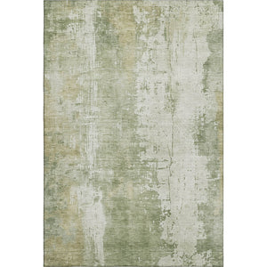 HomeRoots 5' X 8' Stylish Sage & Ivory Abstract Area Rug - Washable, UV Protected, Durable & Non-Slip Backing! 696028