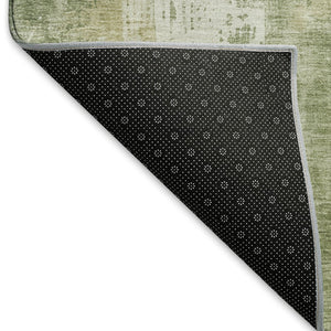 HomeRoots 5' X 8' Stylish Sage & Ivory Abstract Area Rug - Washable, UV Protected, Durable & Non-Slip Backing! 696028