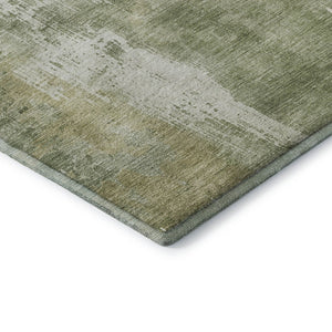 HomeRoots 5' X 8' Stylish Sage & Ivory Abstract Area Rug - Washable, UV Protected, Durable & Non-Slip Backing! 696028