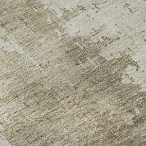 HomeRoots 9' X 12' Taupe and Ivory Abstract Area Rug - Durable, Washable, Stain-Resistant with UV Protection! 696037