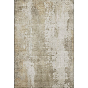 HomeRoots 10' Taupe and Ivory Abstract Area Rug - Washable, UV-Protected, Durable, Perfect for Family Spaces! 696038