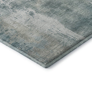 HomeRoots 9' X 12' Turquoise and Ivory Abstract Area Rug - Stylish, Washable, UV-Protected & Durable Design 696043