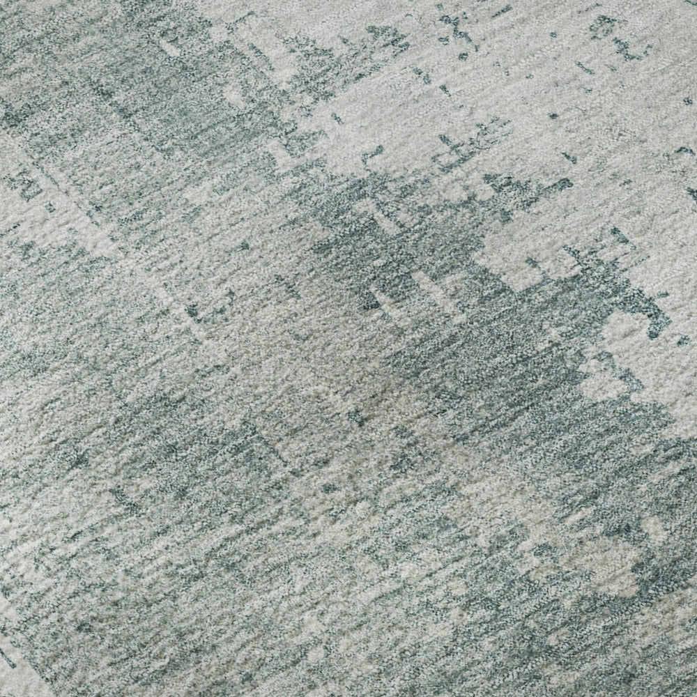 HomeRoots 9' X 12' Turquoise and Ivory Abstract Area Rug - Stylish, Washable, UV-Protected & Durable Design 696043