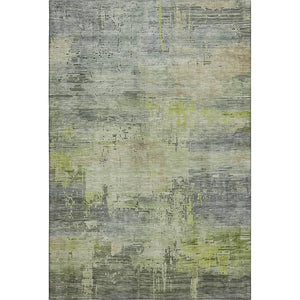 HomeRoots 10' X 14' Artichoke Green Abstract Washable Area Rug with UV Protection - Durable & Stylish Design 696050