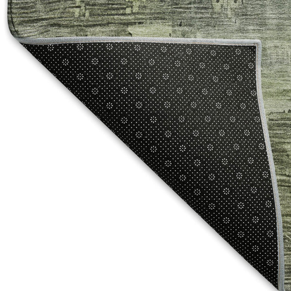 HomeRoots 10' X 14' Artichoke Green Abstract Washable Area Rug with UV Protection - Durable & Stylish Design 696050