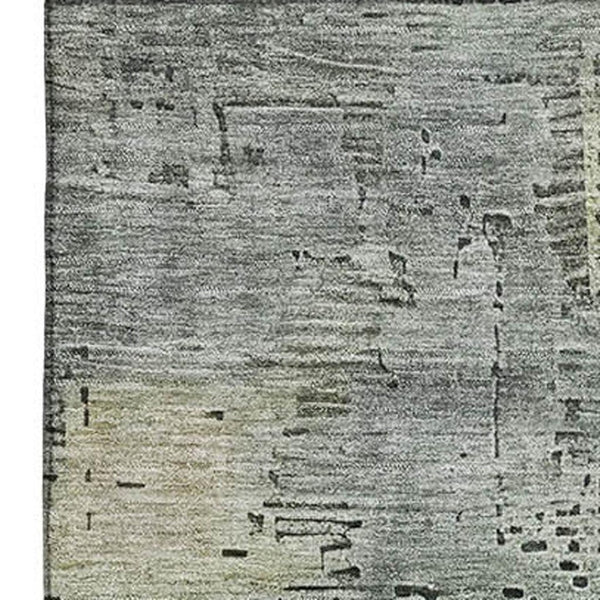 HomeRoots 10' X 14' Artichoke Green Abstract Washable Area Rug with UV Protection - Durable & Stylish Design 696050