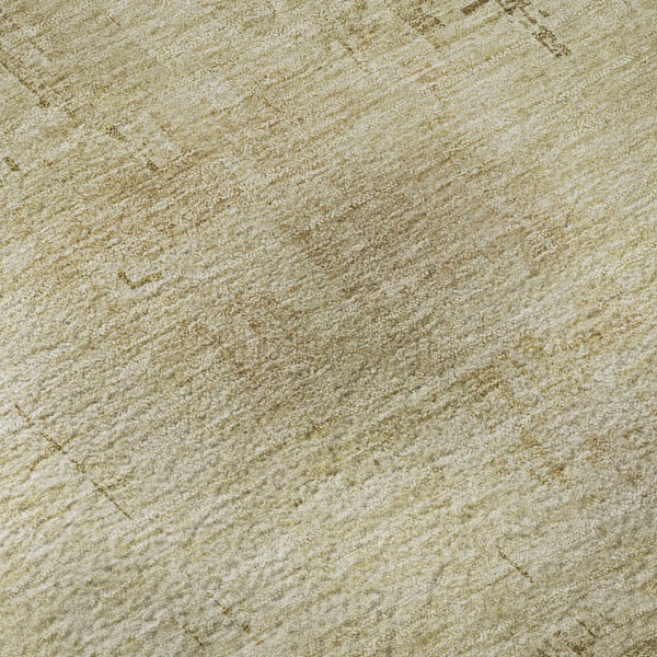HomeRoots 8' Beige And Wheat Abstract Round Rug - Washable, UV-Protected, Stain-Resistant, Non-Slip Design 696053