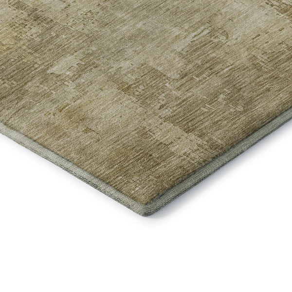 HomeRoots 8' X 10' Abstract Beige & Wheat Washable Area Rug – Durable, UV-Protected, Perfect for Any Space! 696054