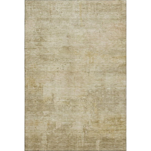HomeRoots 9' X 12' Beige and Wheat Abstract Area Rug - Durable, Washable, UV-Protected for Modern Homes 696055