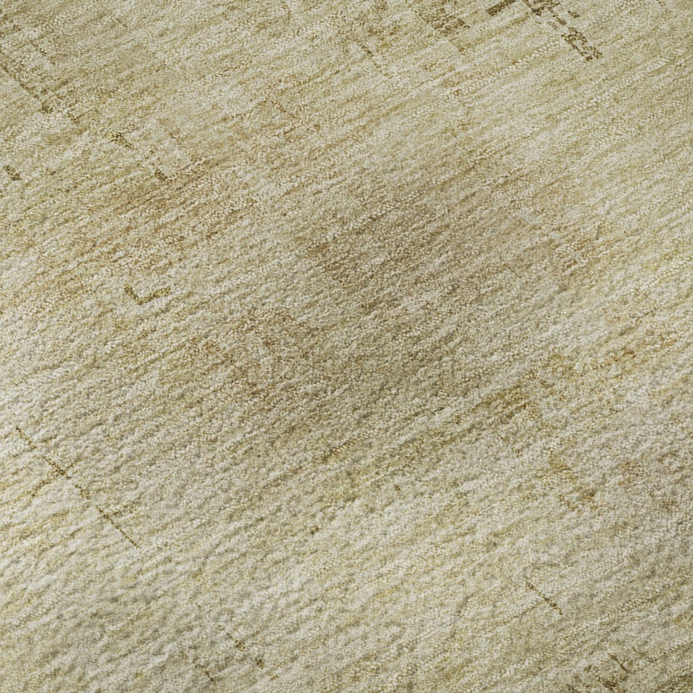 HomeRoots 9' X 12' Beige and Wheat Abstract Area Rug - Durable, Washable, UV-Protected for Modern Homes 696055