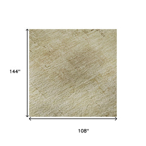 HomeRoots 9' X 12' Beige and Wheat Abstract Area Rug - Durable, Washable, UV-Protected for Modern Homes 696055