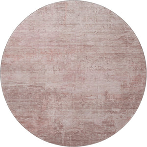 HomeRoots 8' Blush and Mauve Abstract Round Rug – Washable, Stain-Resistant, UV-Protected for Home Comfort 696059