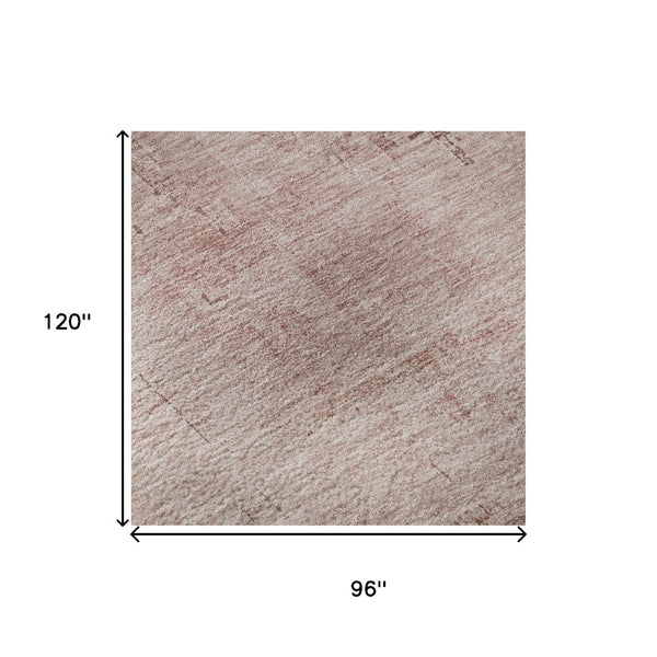 HomeRoots 8' X 10' Blush & Mauve Abstract Area Rug - Washable, UV-Protected, Durable, and Stylish Design! 696060