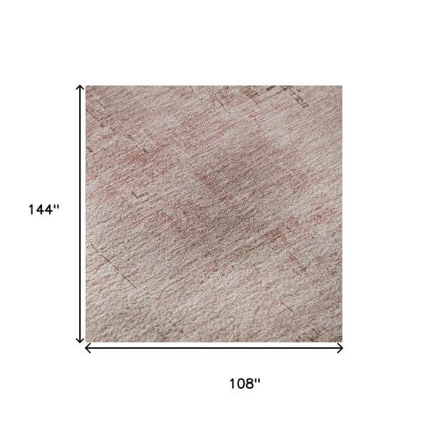 HomeRoots 9' X 12' Stylish Blush & Mauve Abstract Washable Area Rug with UV Protection for Family Spaces 696061