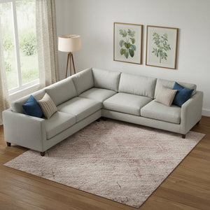 HomeRoots 9' X 12' Stylish Blush & Mauve Abstract Washable Area Rug with UV Protection for Family Spaces 696061