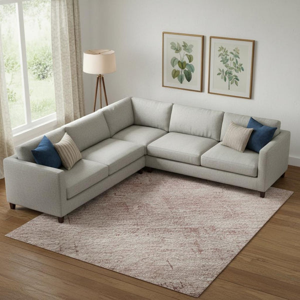HomeRoots 9' X 12' Stylish Blush & Mauve Abstract Washable Area Rug with UV Protection for Family Spaces 696061