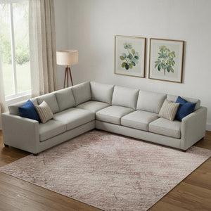 HomeRoots 10' Blush and Mauve Washable Area Rug – Modern Abstract Design with UV Protection for Busy Homes! 696062