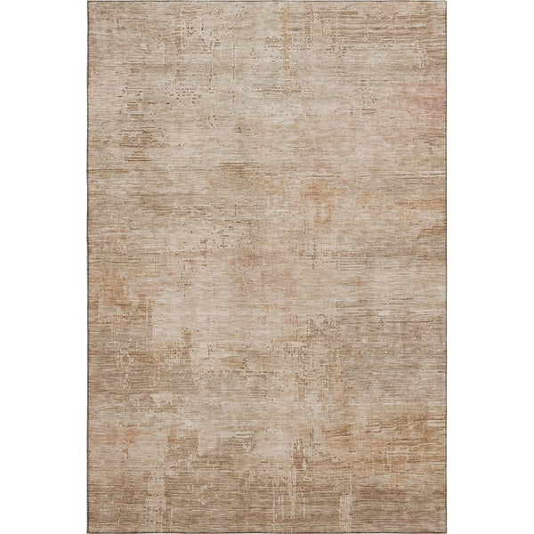 HomeRoots 5' X 8' Coral & Beige Abstract Area Rug - Washable, UV Protected, Perfect for Modern Living Spaces! 696064