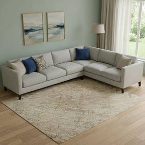 HomeRoots 10' Coral and Beige Abstract Washable Area Rug - Durable, Stylish, UV Protected for Homes with Kids & Pets 696068