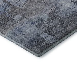 HomeRoots 10' Gray and Blue Abstract Washable Area Rug - UV Protected, Stain Resistant, Modern Design for Homes 696074