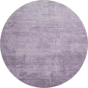 HomeRoots 8' Lavender and Purple Abstract Round Rug - Washable, UV Protected, Stain Resistant for Modern Spaces 696077