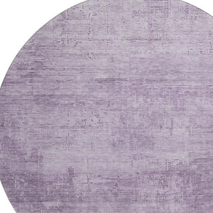 HomeRoots 8' Lavender and Purple Abstract Round Rug - Washable, UV Protected, Stain Resistant for Modern Spaces 696077